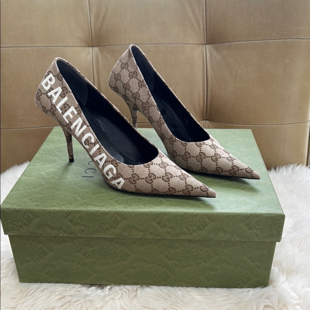 Gucci / Balenciaga Brown Heels Elegant Stiletto Design